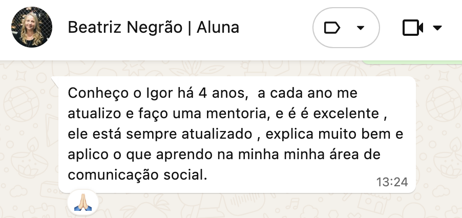 Depoimento de aluno