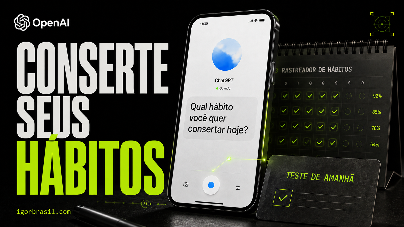 TENHA UM AGENTE DE IA FOCADO EM COMO MELHORAR QUALQUER HÁBITO