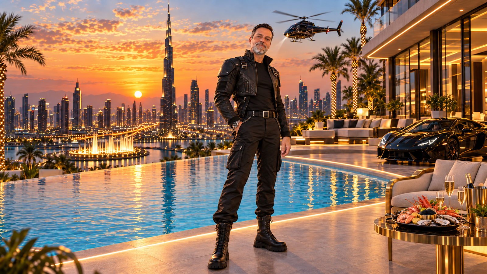 sessão em dubai: prompt + variações